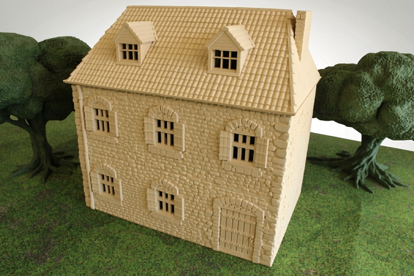 Normandy France House #1 | 1/32 (54mm)–1/56 (28mm) Diorama Terrain