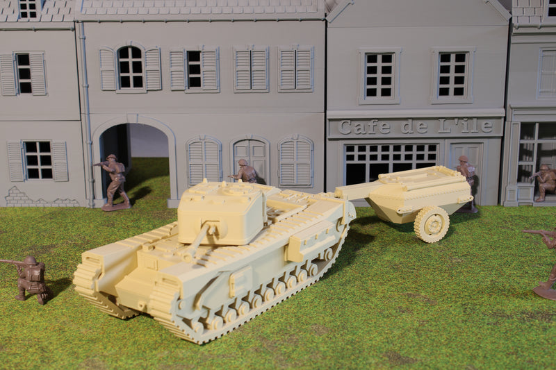 Churchill Crocodile — WWII British Tank | 1/32 (54mm)–1/56 (28mm) Scale Model