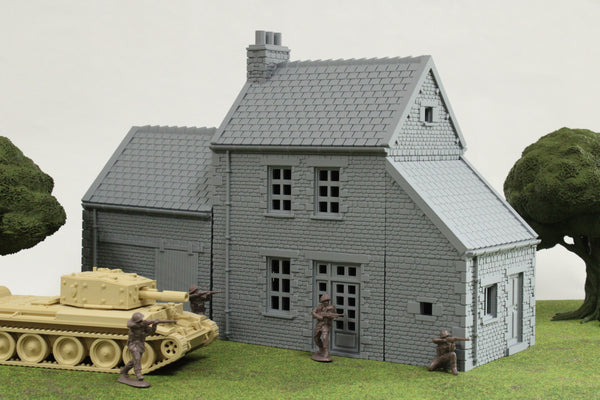 Normandy French Farmhouse | 1/32 (54mm)–1/56 (28mm) Diorama Terrain