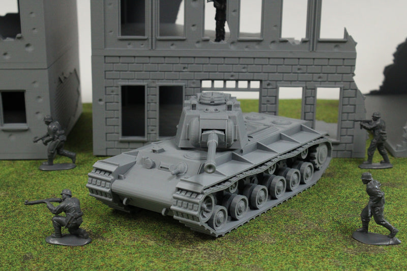 KV1 (w/ Modified Cupola AND Panzer Turret) — WWII German Tank | 1/32 (54mm)–1/56 (28mm) Scale Model