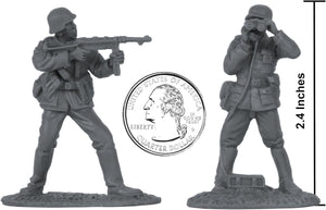 BMC CTS WW2 German Assault & Medics Plastic Army Men - 24pc Gray Soldier Figures