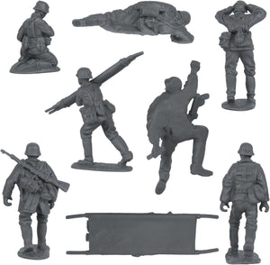 BMC CTS WW2 German Assault & Medics Plastic Army Men - 24pc Gray Soldier Figures