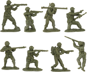 BMC CTS WW2 US Infantry Plastic Army Men - 33pc OD Green 1:32 Soldier Figures