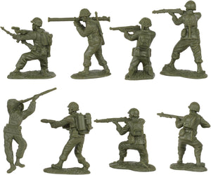 BMC CTS WW2 US Infantry Plastic Army Men - 33pc OD Green 1:32 Soldier Figures