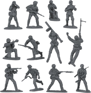 BMC CTS WW2 German Assault & Medics Plastic Army Men - 24pc Gray Soldier Figures