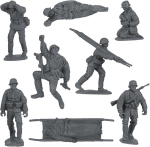 BMC CTS WW2 German Assault & Medics Plastic Army Men - 24pc Gray Soldier Figures