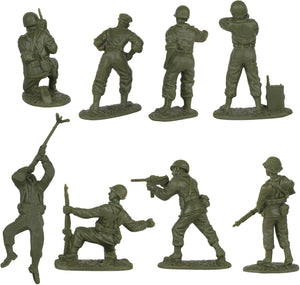 BMC CTS WW2 US Infantry Plastic Army Men - 33pc OD Green 1:32 Soldier Figures
