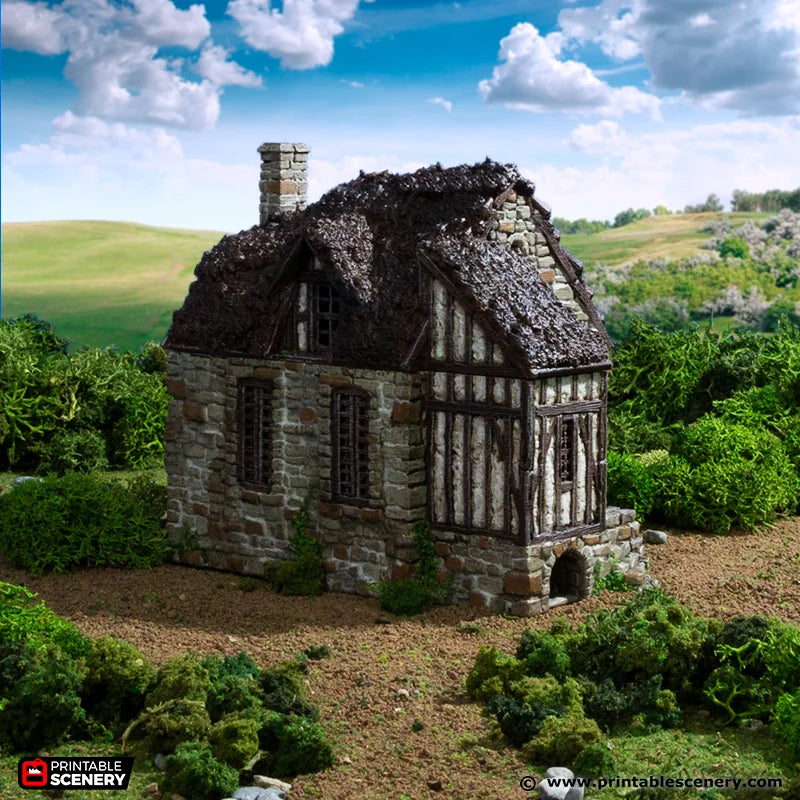 European Cottage #5 | 1/32 (54mm)–1/56 (28mm) Diorama Terrain