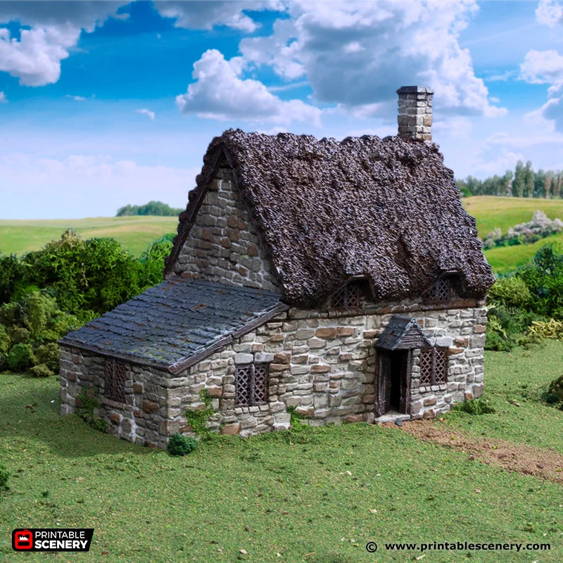 European Cottage #3 | 1/32 (54mm)–1/56 (28mm) Diorama Terrain