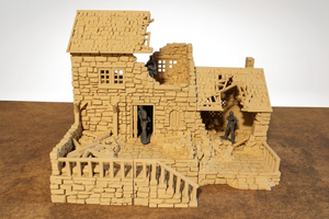 Ruined European Bakery | 1/32 (54mm)–1/56 (28mm) Diorama Terrain