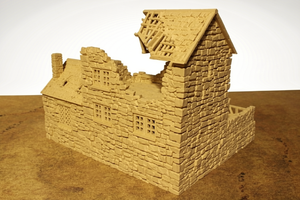 Ruined European Bakery | 1/32 (54mm)–1/56 (28mm) Diorama Terrain
