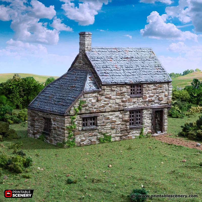 European Cottage #4 | 1/32 (54mm)–1/56 (28mm) Diorama Terrain