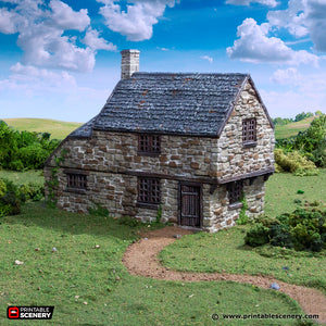 European Cottage #4 | 1/32 (54mm)–1/56 (28mm) Diorama Terrain