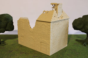 Ruined Normandy France House #1 | 1/32 (54mm)–1/56 (28mm) Diorama Terrain