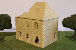 Ruined Normandy France House #2 | 1/32 (54mm)–1/56 (28mm) Diorama Terrain