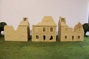 Ruined Normandy France House #1 | 1/32 (54mm)–1/56 (28mm) Diorama Terrain