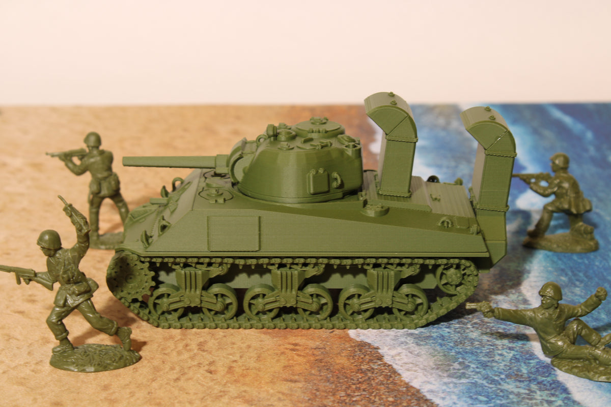 M4 Sherman Snorkel Deep Wader — WWII American Tank | 1/32 (54mm)–1/56 (28mm) Scale Model