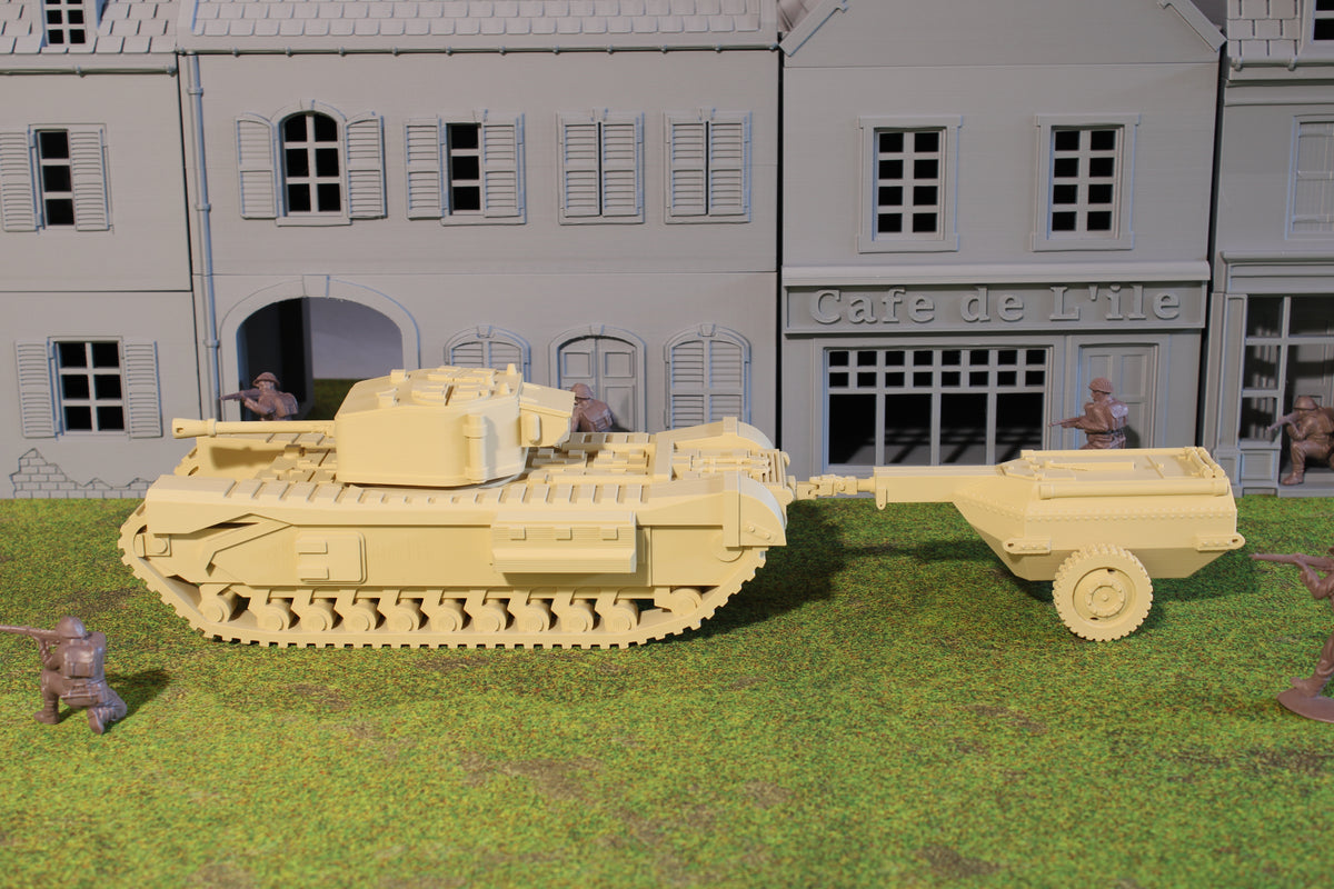 Churchill Crocodile — WWII British Tank | 1/32 (54mm)–1/56 (28mm) Scale Model
