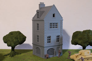 French Commercial Corner House #3 | 1/32 (54mm)–1/56 (28mm) Diorama Terrain
