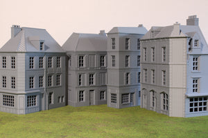 Caen Corner Buildings Set | 1/32 (54mm)–1/56 (28mm) Diorama Terrain