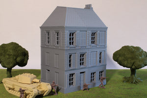 Caen Corner Building 3 - Normandy Urban Scenery | 1/32 (54mm)–1/56 (28mm) Diorama Terrain