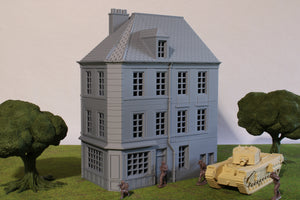 Caen Corner Building 1 - Normandy Urban Scenery | 1/32 (54mm)–1/56 (28mm) Diorama Terrain
