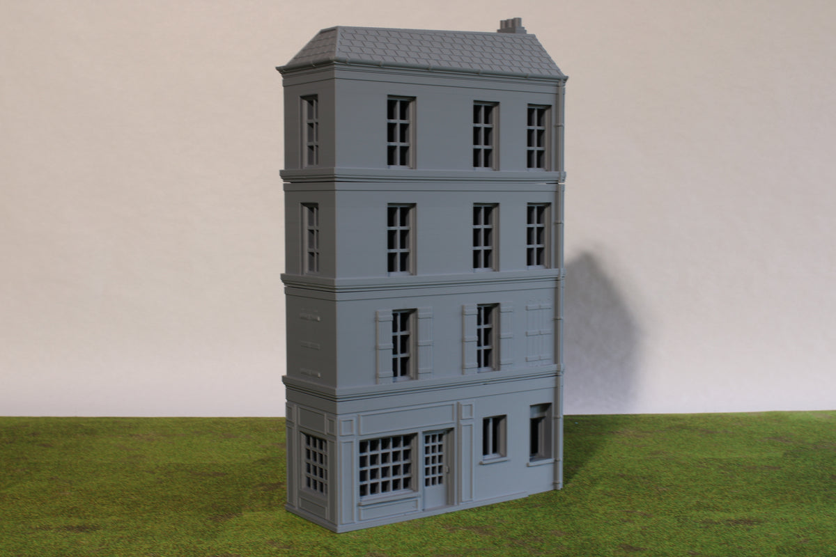 Caen Corner Building 4 - Normandy Urban Scenery | 1/32 (54mm)–1/56 (28mm) Diorama Terrain