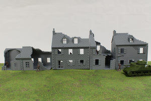 Normandy French Village Set (Volume 1) Destroyed | 1/32 (54mm)–1/56 (28mm) Diorama Terrain