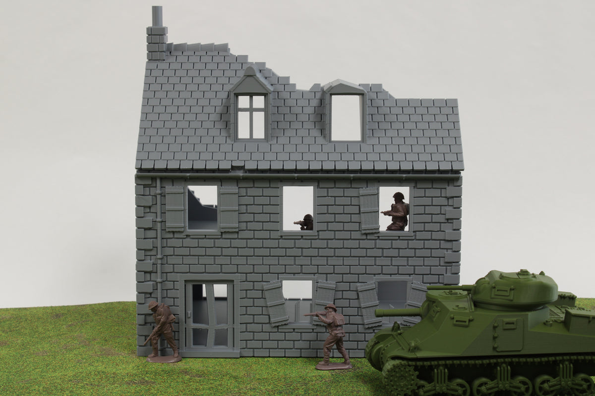 Normandy French House 3 (Volume 1) Destroyed | 1/32 (54mm)–1/56 (28mm) Diorama Terrain