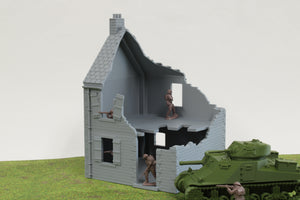 Normandy French House 2 (Volume 1) Destroyed | 1/32 (54mm)–1/56 (28mm) Diorama Terrain