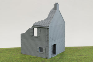 Normandy French House 2 (Volume 1) Destroyed | 1/32 (54mm)–1/56 (28mm) Diorama Terrain