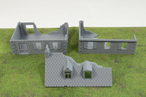 Normandy French House 3 (Volume 1) Destroyed | 1/32 (54mm)–1/56 (28mm) Diorama Terrain