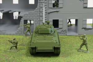 M4A4 HVSS Sherman — WWII American Tank | 1/32 (54mm)–1/56 (28mm) Scale Model (Copy)