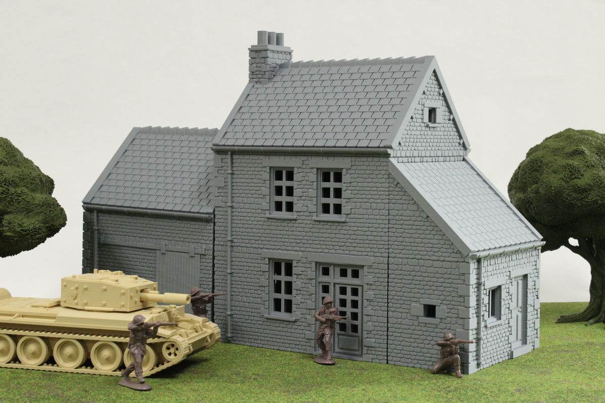 Normandy French Farmhouse | 1/32 (54mm)–1/56 (28mm) Diorama Terrain