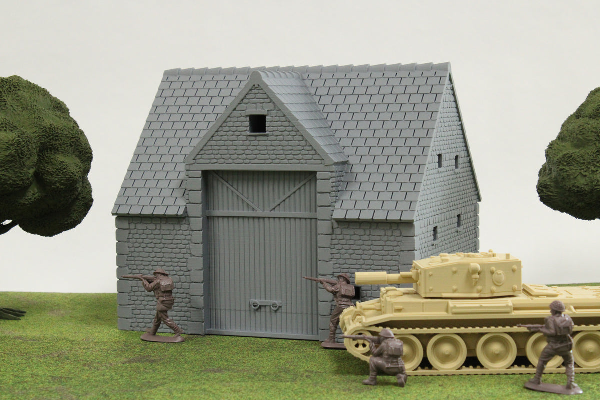 Normandy French Farm Barn | 1/32 (54mm)–1/56 (28mm) Diorama Terrain