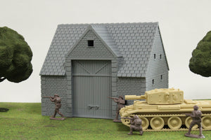 Normandy French Farm Barn | 1/32 (54mm)–1/56 (28mm) Diorama Terrain