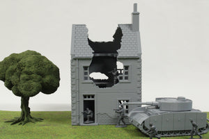 Normandy French House 7 (Volume 2) Destroyed | 1/32 (54mm)–1/56 (28mm) Diorama Terrain