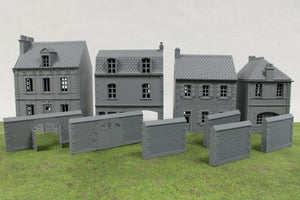Normandy Row Houses V4 | 1/32 (54mm)–1/56 (28mm) Diorama Terrain