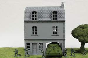 Normandy Row Houses V4 Cottage #3 | 1/32 (54mm)–1/56 (28mm) Diorama Terrain