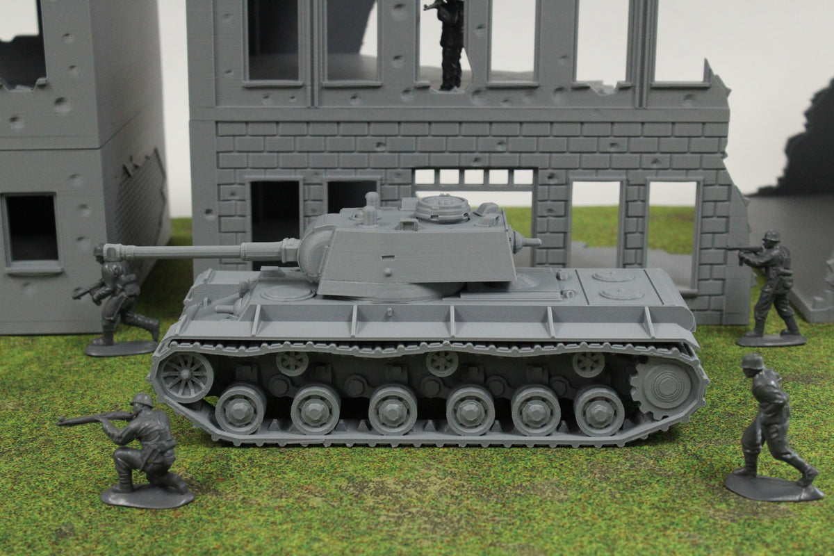 KV1 (w/ Modified Cupola AND Panzer Turret) — WWII German Tank | 1/32 (54mm)–1/56 (28mm) Scale Model