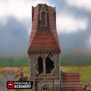 Ruined Medieval Normandy Church | 1/32 (54mm)–1/56 (28mm) Diorama Terrain