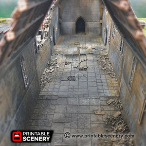 Ruined Medieval Normandy Church | 1/32 (54mm)–1/56 (28mm) Diorama Terrain