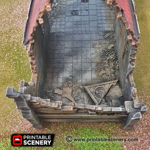 Ruined Medieval Normandy Church | 1/32 (54mm)–1/56 (28mm) Diorama Terrain