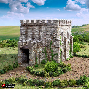 Norman Square Keep | 1/32 (54mm)–1/56 (28mm) Diorama Terrain