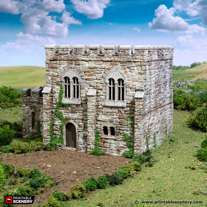 Norman Square Keep | 1/32 (54mm)–1/56 (28mm) Diorama Terrain