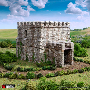 Norman Square Keep | 1/32 (54mm)–1/56 (28mm) Diorama Terrain