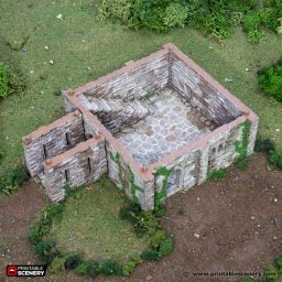 Norman Square Keep | 1/32 (54mm)–1/56 (28mm) Diorama Terrain