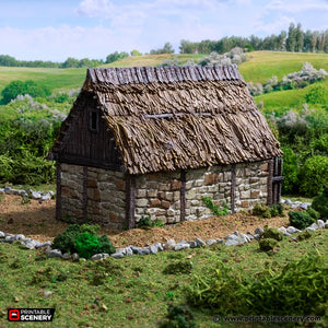 Norman Stone Barn | 1/32 (54mm)–1/56 (28mm) Diorama Terrain