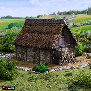 Norman Stone Barn | 1/32 (54mm)–1/56 (28mm) Diorama Terrain