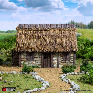 Norman Stone Barn | 1/32 (54mm)–1/56 (28mm) Diorama Terrain